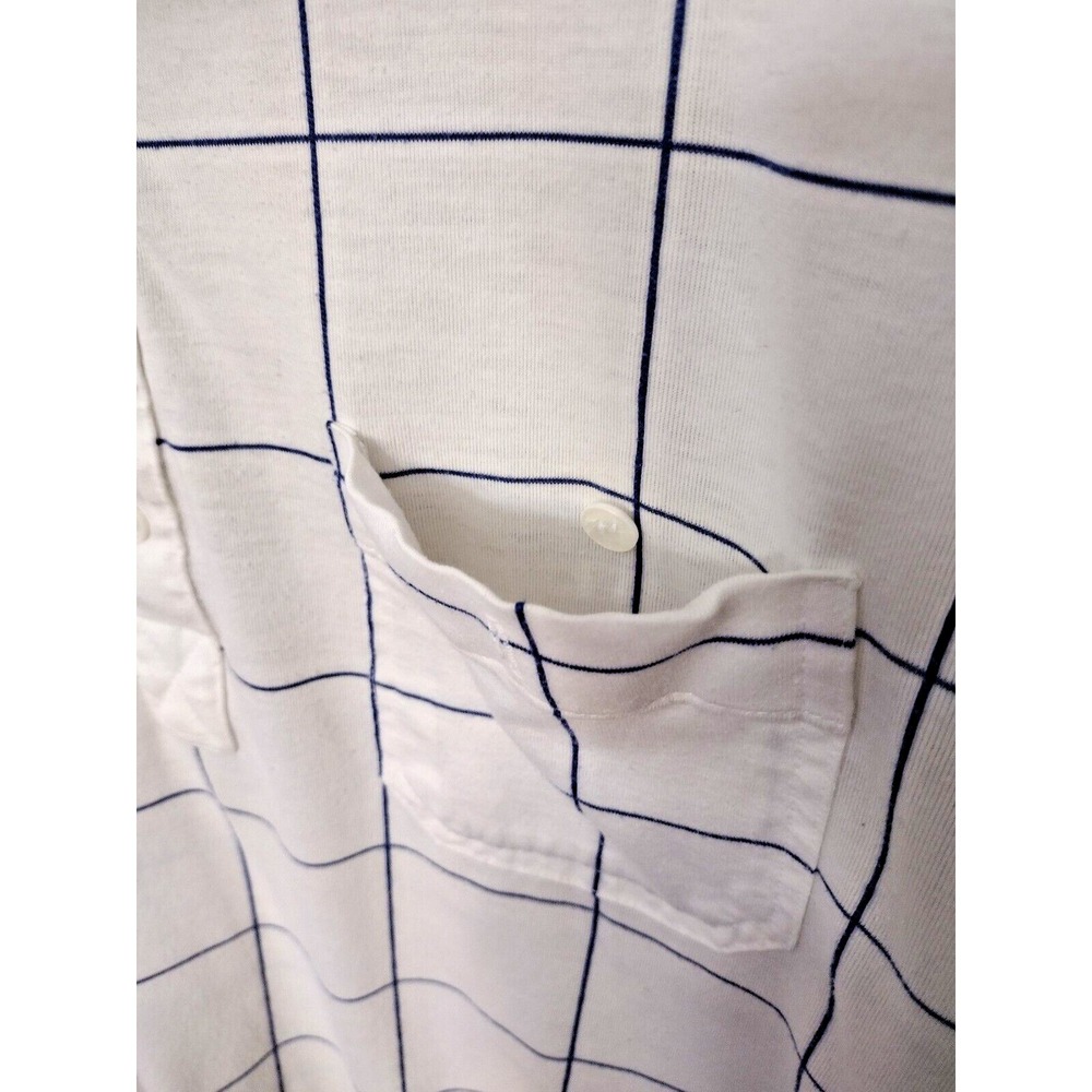 Arnold Palmer Golf Shirt Size Medium White Blue Stripe Vintage Mens - Picture 8 of 10